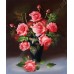 Натюрморт: букет розовых роз, выполненный маслом на холсте